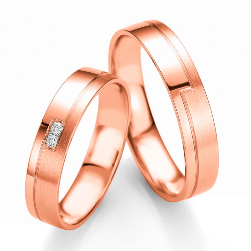 Ροζ Χρυσή Βέρα Γάμου Breuning με ή χωρίς Πέτρες WR336R xoris_petra k18