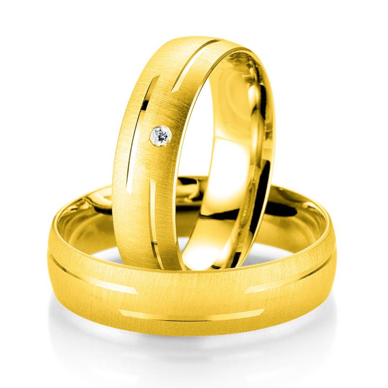 Κίτρινη Χρυσή Βέρα Γάμου Breuning με ή χωρίς Πέτρες WR337 diamonds k18