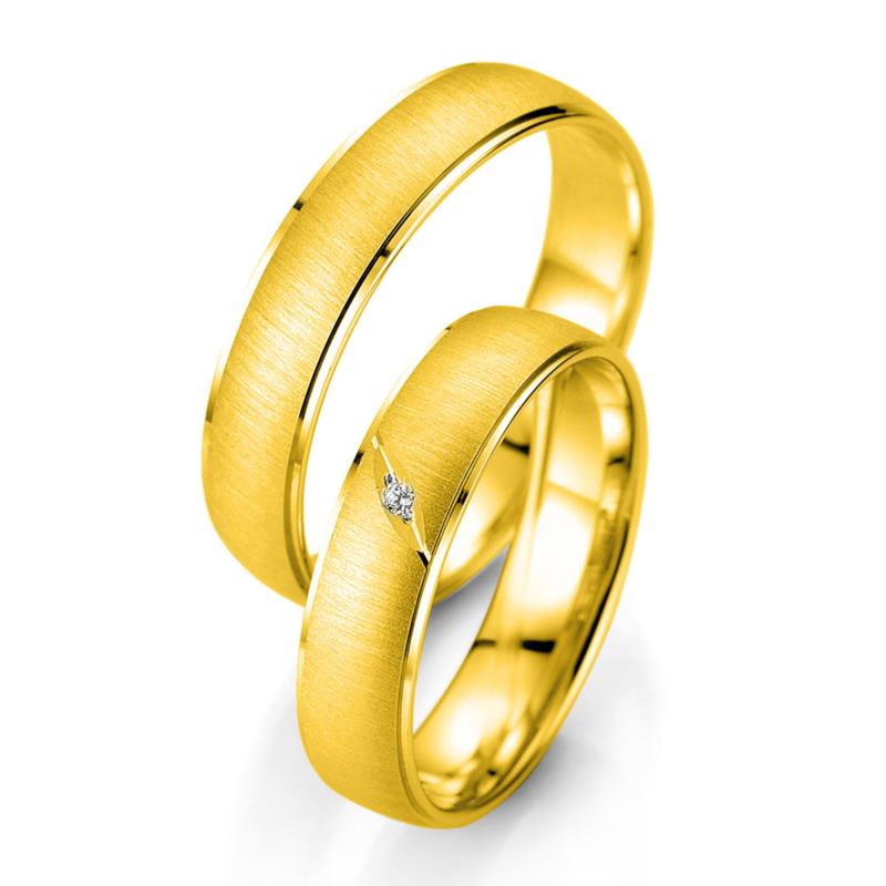 Κίτρινη Χρυσή Βέρα Γάμου Breuning με ή χωρίς Πέτρες WR338 xoris_petra k18