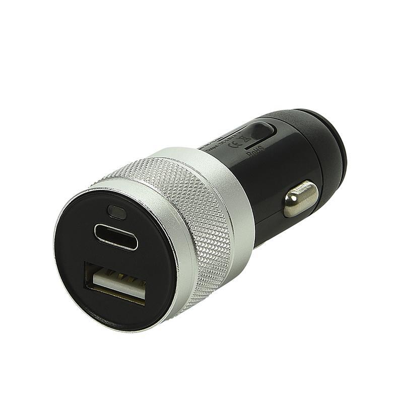 Διπλός ταχυφορτιστής αυτοκινήτου 1Χ USB 1Χ USB TYPE C PROPLUS 12/24V 3100mA 450575