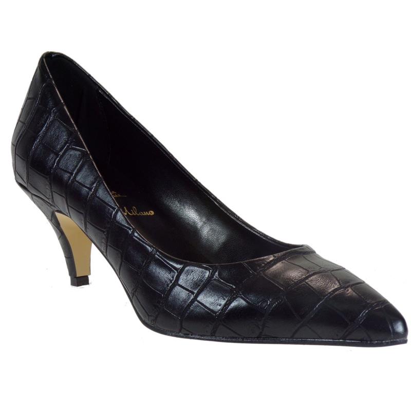 Alessandra Paggioti Γυναικεία Παπούτσια Γόβες 84001 Μαύρο Κροκό