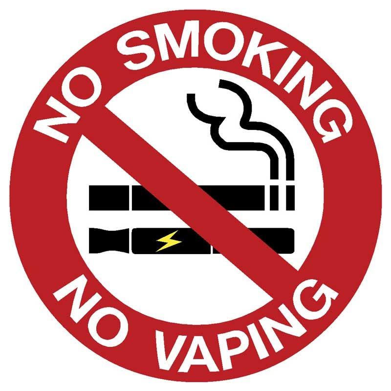 Πινακίδα No Smoking/No Vaping Αυτοκόλλητο 95x95mm