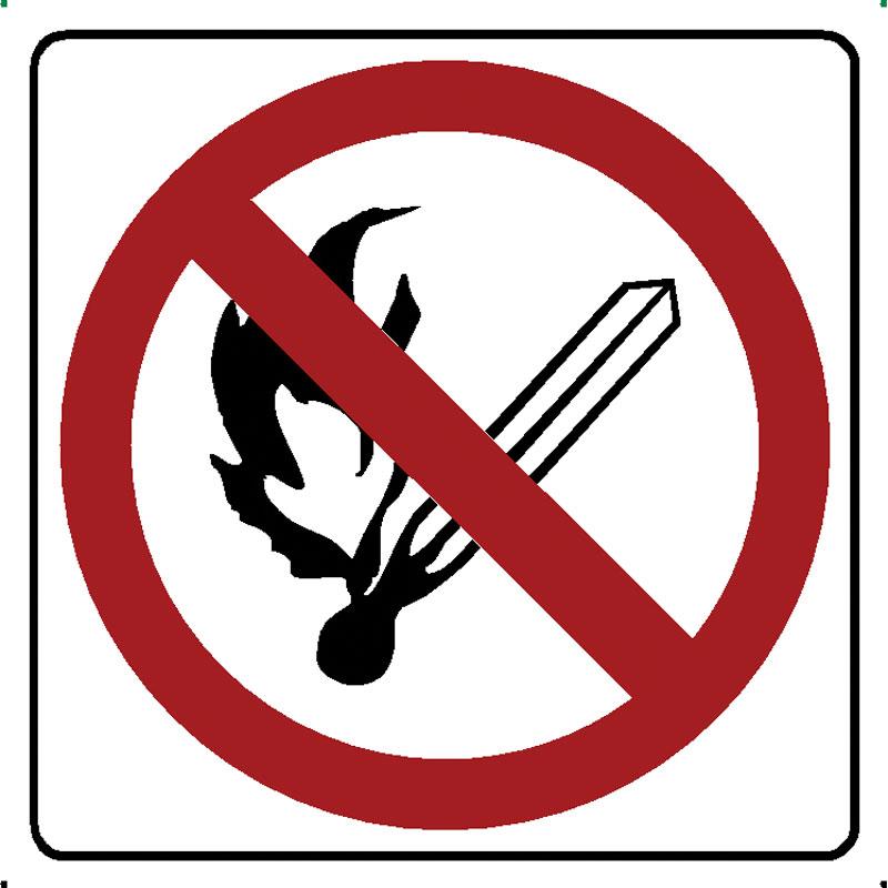 Πινακίδα Απαγορεύεται Η xρήση Γυμνής Φλόγας PVC 95x95mm