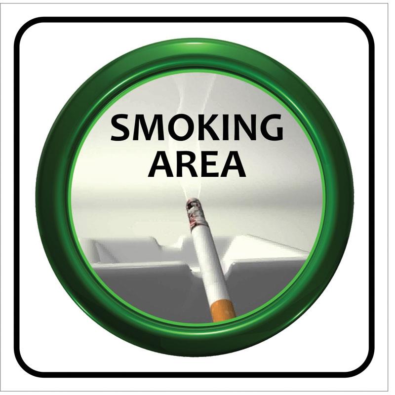 Πινακίδα Σήμανσης Smoking Area PVC 95x95mm