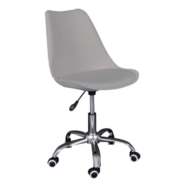 MARTIN Καρέκλα Γραφείου Χρώμιο - PP Γκρι / Κάθισμα: Pu Γκρι Μονταρισμένη Ταπετσαρία Συσκ.2