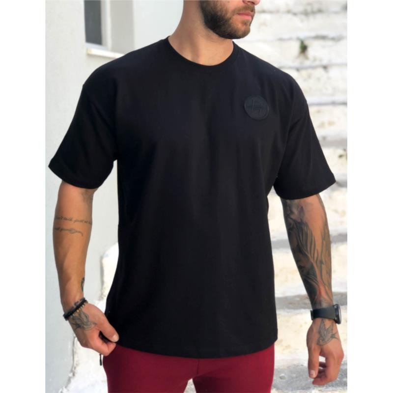 Ανδρικό μαύρο Oversized T-shirt Ponte Rosso 202030