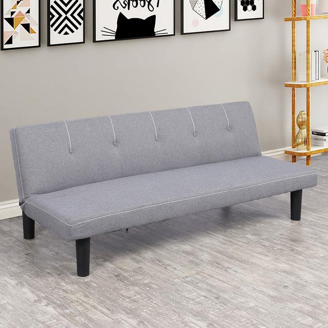 Καναπές κρεβάτι "ETHAN" από ύφασμα σε χρώμα γκρι 165x70x64