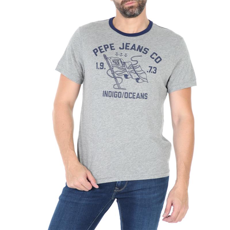 PEPE JEANS - Ανδρική κοντομάνικη μπλούζα PEPE JEANS DOUGLAS γκρί