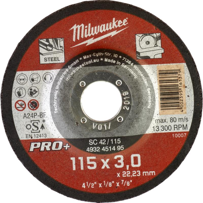 Δίσκος Κοπής Σιδήρου SC42/115 115x3mm MILWAUKEE PRO+
