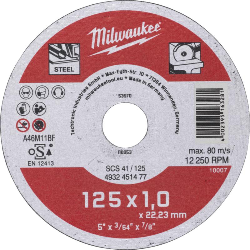 Δίσκος Κοπής CD SCS41/125 125x1mm MILWAUKEE