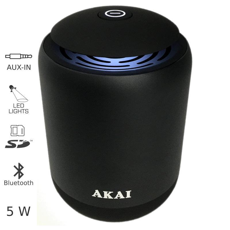 Μεταλλικο Ηχείο Bluetooth Με Led, Usb, Sd Και Aux – 5W ABTS-S4 AKAI