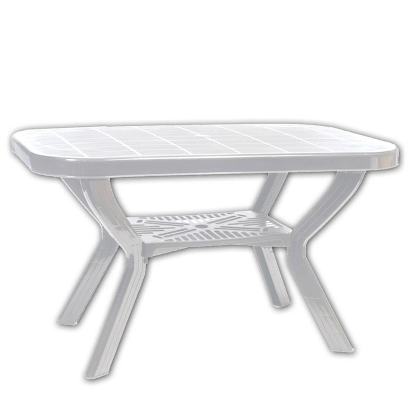 Τραπέζι Πλαστικό Ορθογώνιο Λευκό 85x140x70cm