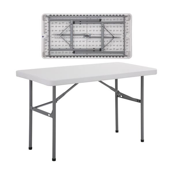 Τραπέζι Πτυσσόμενο BLOW Μέταλλο/PP Γκρι/Άσπρο 122x60x74cm