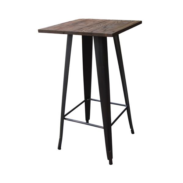 Τραπέζι Bar RELIX Μέταλλο/Ξύλο Μαύρο/Δρυς Σκούρο 60x60x101cm