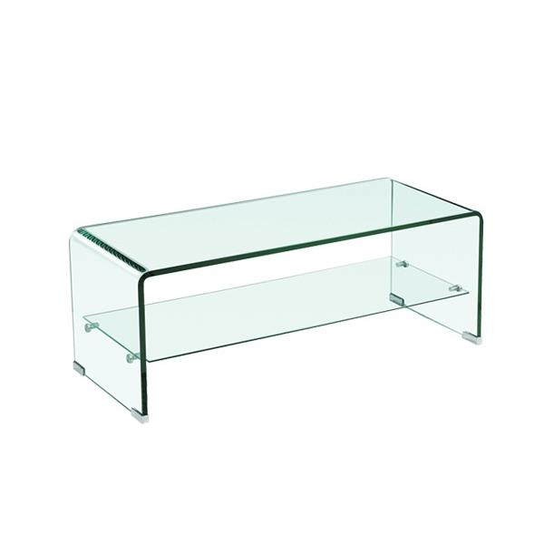 Τραπεζάκι Σαλονιού GLASSER Bent Glass - Γυαλί Clear 100x50x43cm