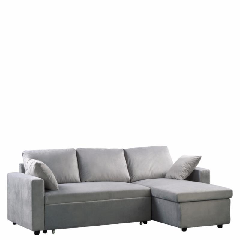 Καναπές-Κρεβάτι Γωνιακός MONTREAL Ύφασμα Γκρι 223x146x83cm