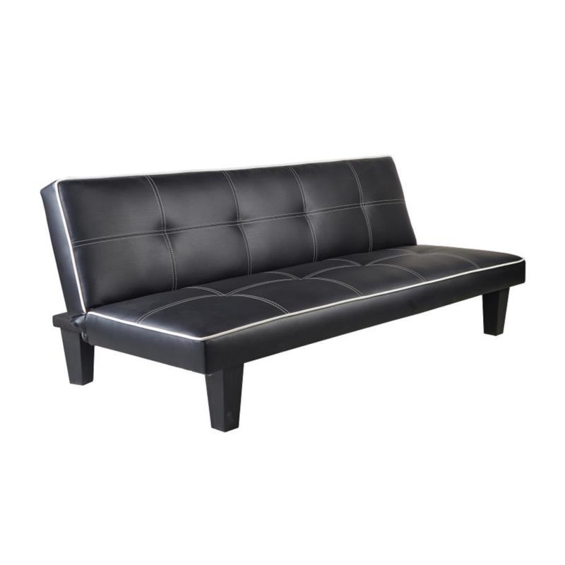 Καναπές Τριθέσιος Κρεβάτι BERIT PU Μαύρο 176x83x70(Κρεβάτι98x176x30)cm