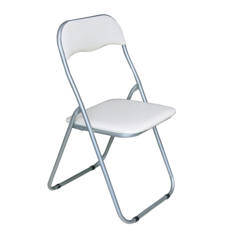 Καρέκλα Πτυσσόμενη LINDA Μέταλλο/PU Γκρι/Άσπρο 44x45x79cm