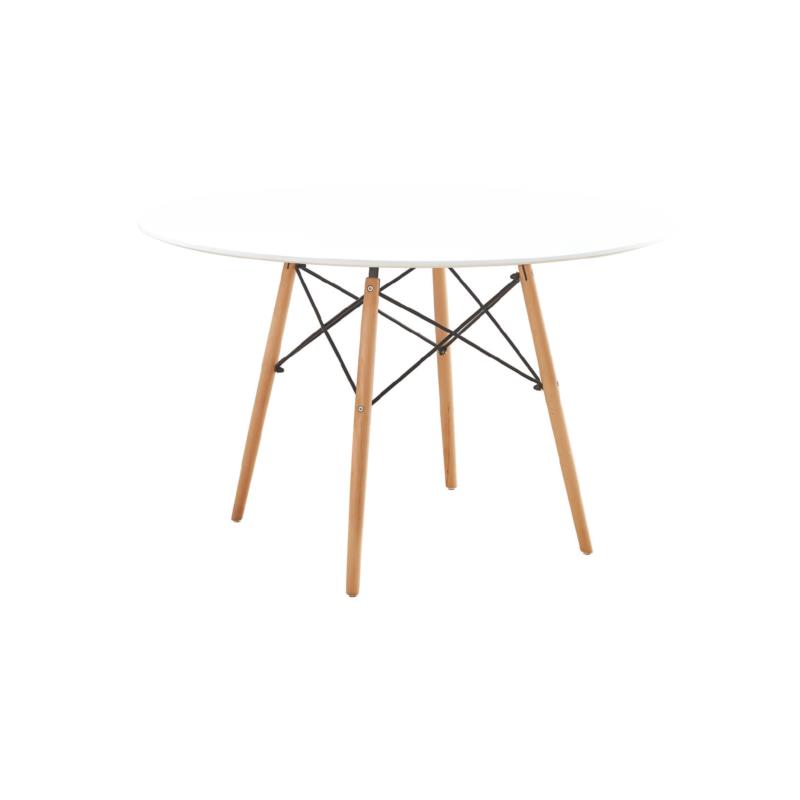 Τραπέζι ART Ξύλο Φυσικό/Λευκό D.120cm H.75cm