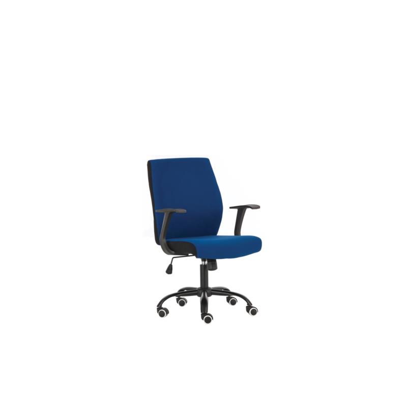 Πολυθρόνα BF3900 Γραφείου Μαύρη/Μπλε Ύφασμα