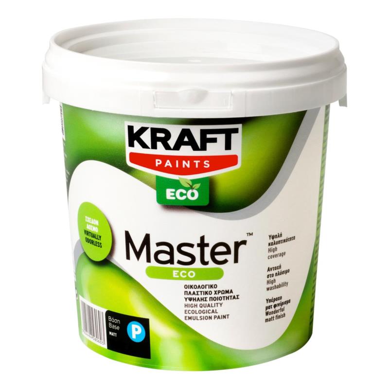 Οικολογικό Πλαστικό Χρώμα Kraft Master Eco Λευκό 3lt