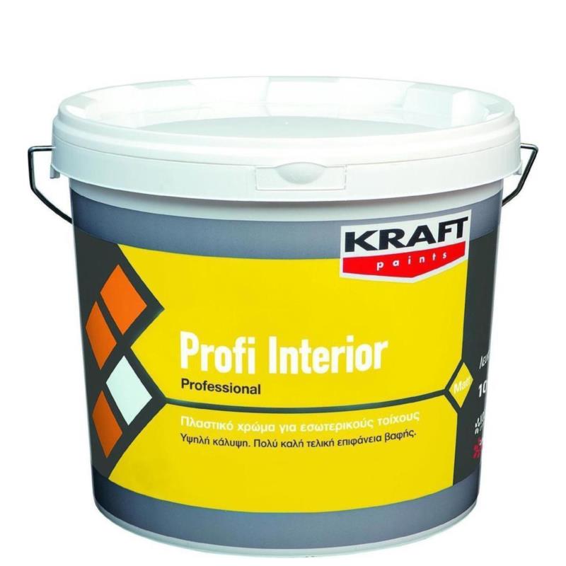 Οικολογικό Πλαστικό Χρώμα Kraft Profi Interior Λευκό 3lt