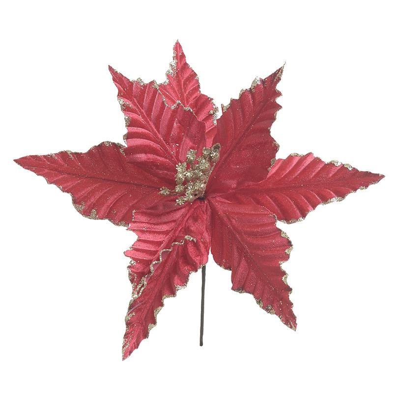 Λουλούδι Με Γκλίττερ Κόκκινο Υ15cm