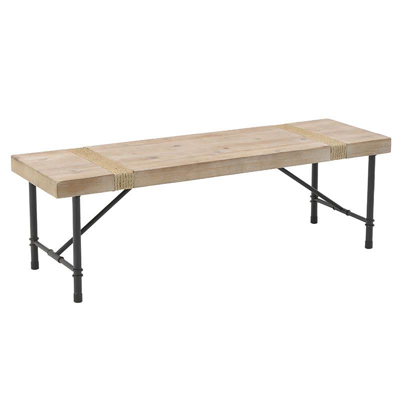 Τραπέζι Ξύλο/Μέταλλο Natural/Μαύρο 130x40x40cm