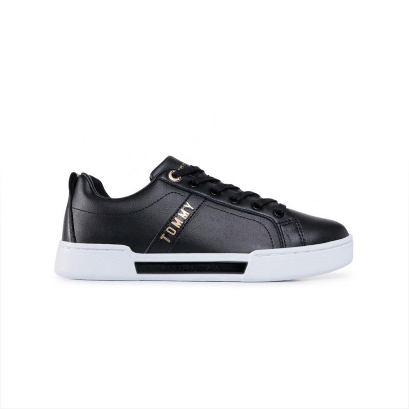 Tommy hilfiger - BRANDED OUTSOLE STRAPPY SNEAKER - BLACK