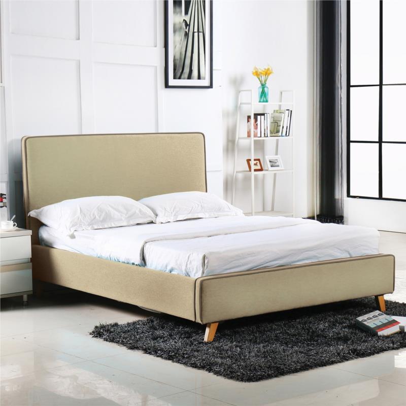 Κρεβάτι Διπλό MORISSON Ύφασμα Μπεζ 171x216x110(Στρώμα 160x200)cm
