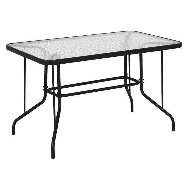 Τραπέζι από μέταλλο/γυαλί σε χρώμα γκρι 120x70x71