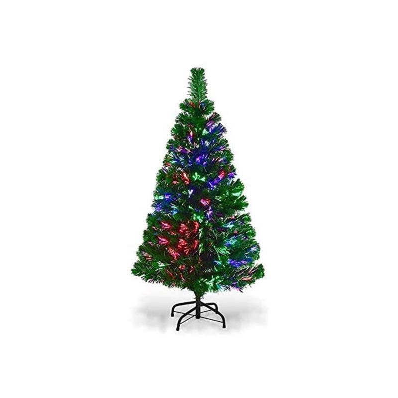 Τεχνητό Χριστουγεννιάτικο Δέντρο τύπου Έλατο με πολύχρωμες Οπτικές Ίνες Led στα φύλλα, Ύψους 150cm με βάση - Aria Trade