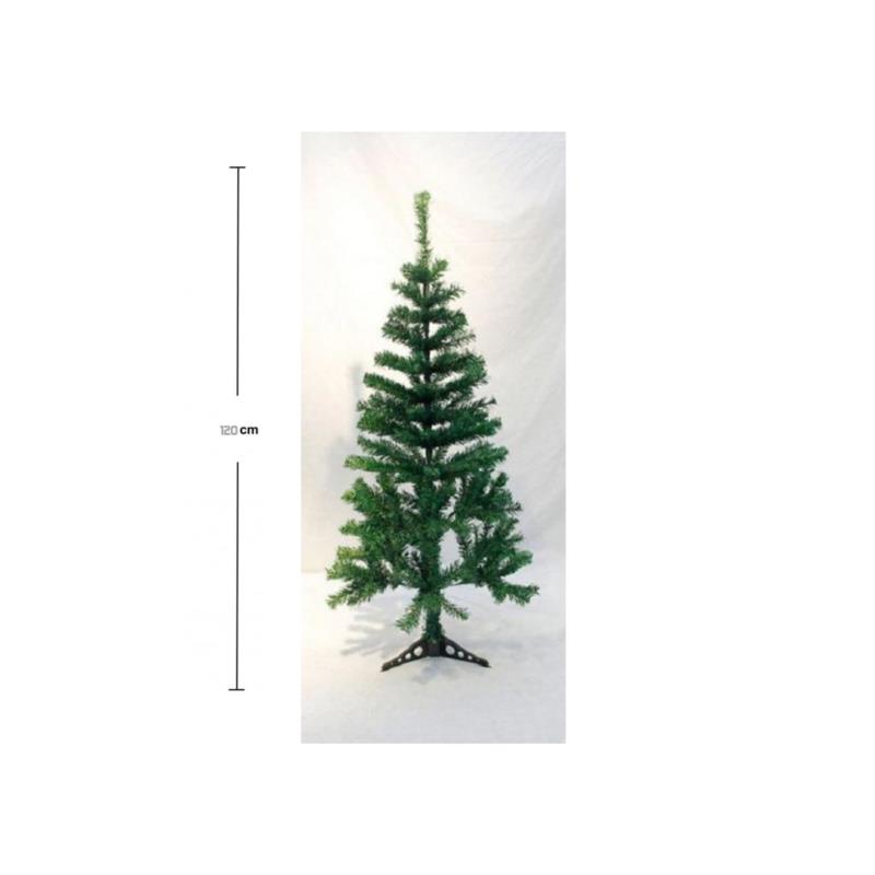 Τεχνητό Χριστουγεννιάτικο Δέντρο Πράσινο, με Πλαστική Βάση, Ύψους 120cm - Aria Trade