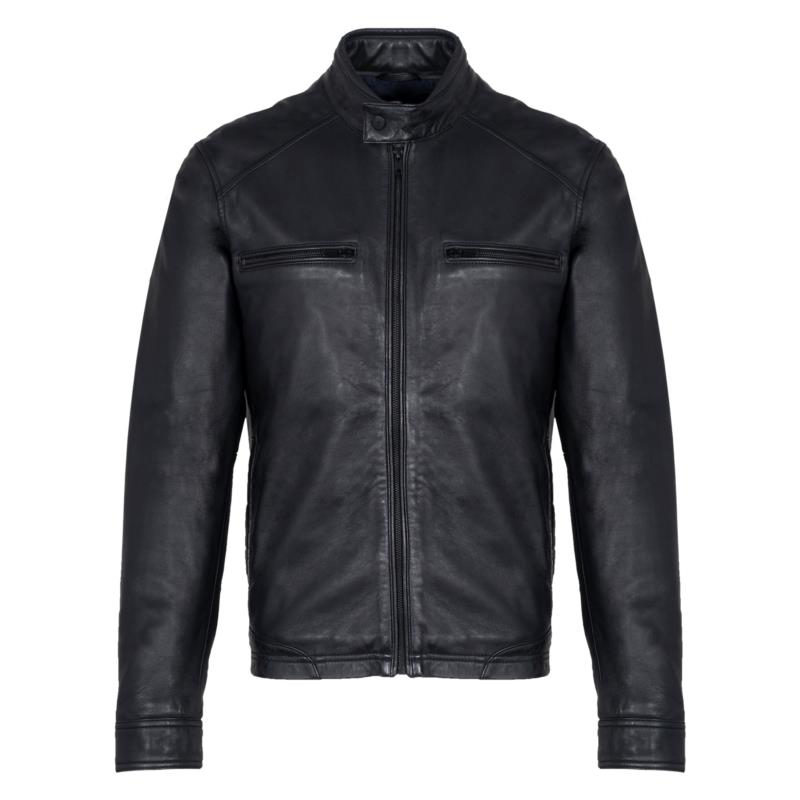 Prince Oliver 100% Nappa Leather Jacket Μαύρο (Modern Fit)