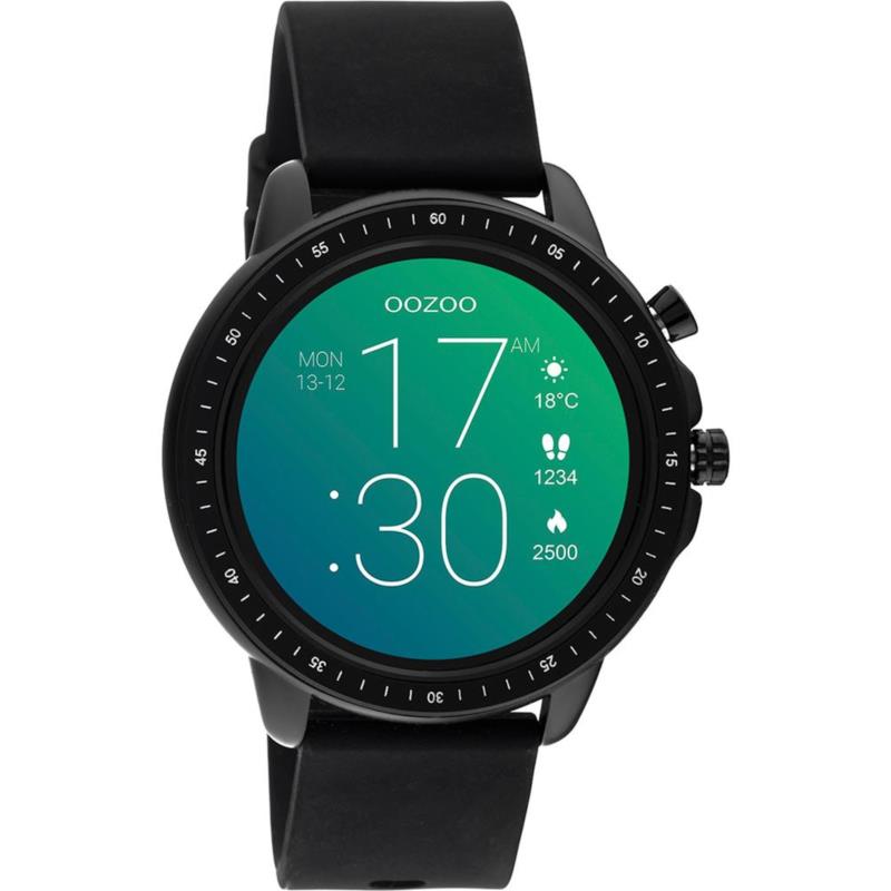 OOZOO Smartwatch - Q00304, Black case with Black Rubber Strap