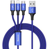 BASEUS RAPID SERIES 3-IN-1 CABLE MICRO+LIGHTNING+TYPE-C 3A 1.2M DARK BLUE