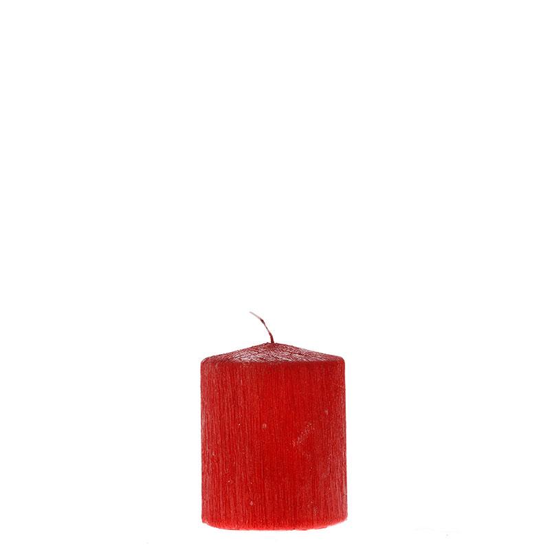 Κερί Κυλινδρικό Σε Χρώμα Κόκκινο 6x8cm