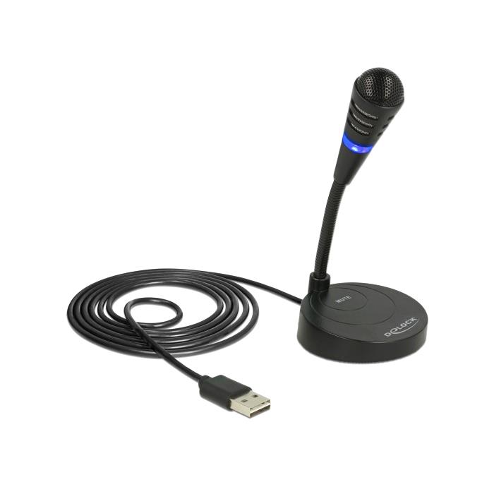 DELOCK USB μικρόφωνο 65868 με βάση και mute button MICRO2