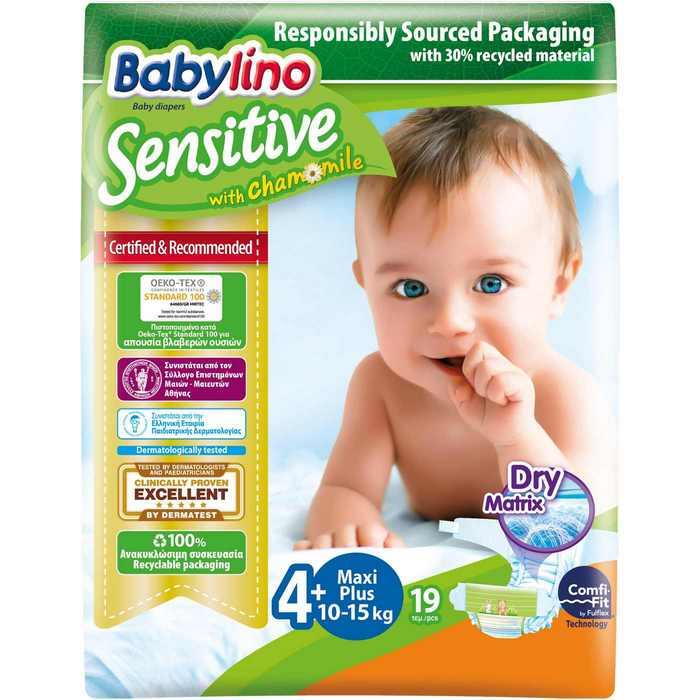 Πάνες Babylino Sensitive No 4+ (10-15Kg) (19τεμ)