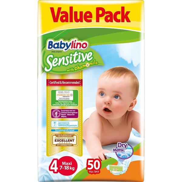 Πάνες Babylino Sensitive Value Pack No 4 (8-13 Kg) (50 τεμ)