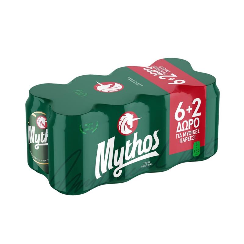 Μπύρα Κουτί Mythos (8x330 ml) 6+2 Δώρο