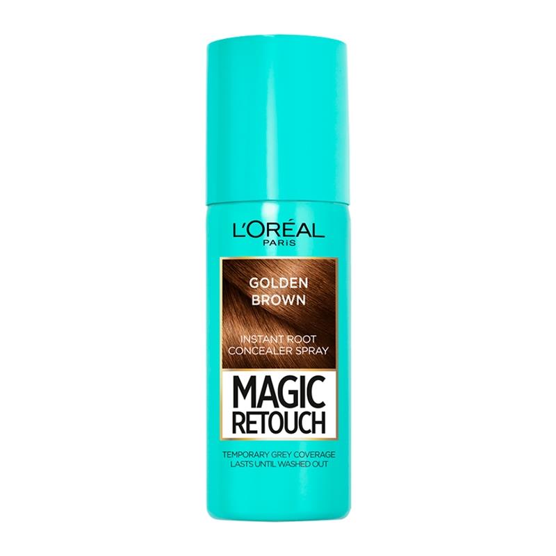 Spray Προσωρινής Κάλυψης Λευκών Golden Brown Magic Retouch L'Oreal (75 ml)