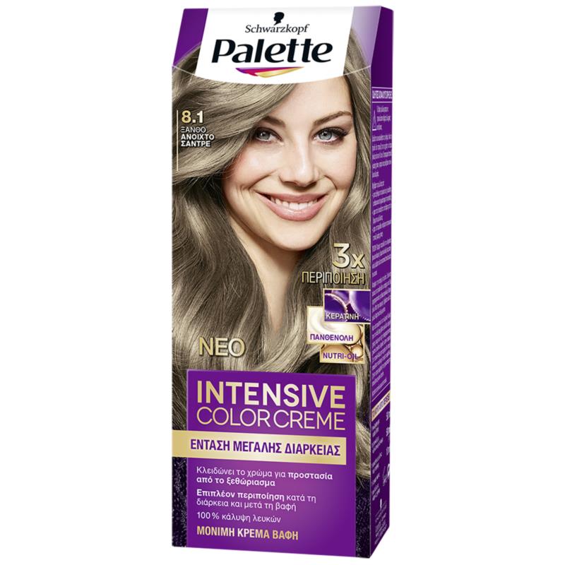 Βαφή Μαλλιών Intensive Color Cream No 8.1 Ξανθό Ανοιχτό Σαντρέ Palette (50 ml)