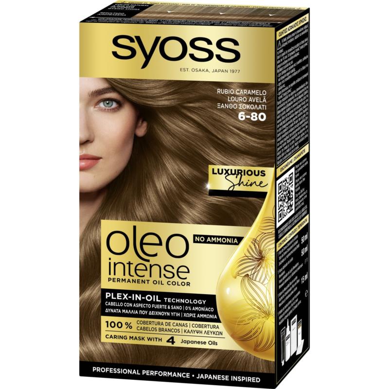 Βαφή Μαλλιών No. 6-80 Ξανθό Σοκολατί Oleo Intense Syoss (50ml)