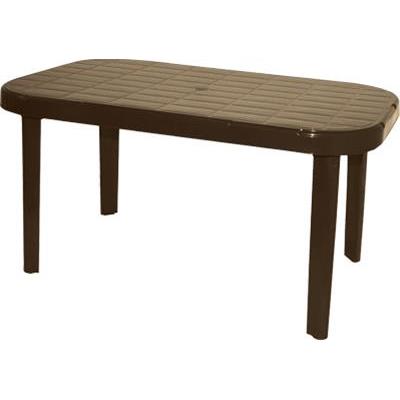 Τραπέζι "ΜΥΚΟΝΟΣ" ορθογώνιο από πλαστικό σε χρώμα καφέ 140x85x75