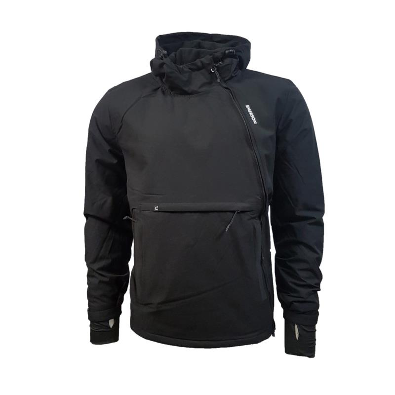Emerson - MEN'S PULLOVER JACKET WITH HOOD - K9 BLACK