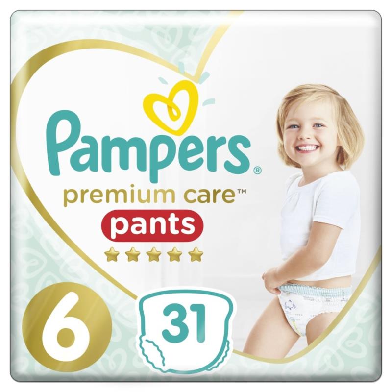 Πάνες Βρακάκι Pampers Premium Care Pants Νο 6 Jumbo Pack 31τμχ (15+kg)