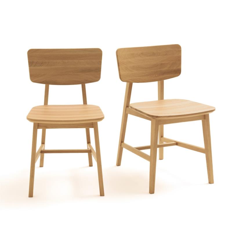 Σετ 2 καρέκλες vintage από μασίφ ξύλο δρυ Μ55cm