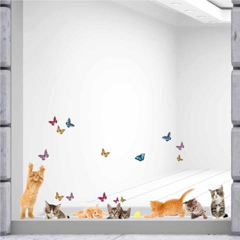 Αυτοκόλλητα Παραθύρου Διπλής Όψης Ango Cats 64001
