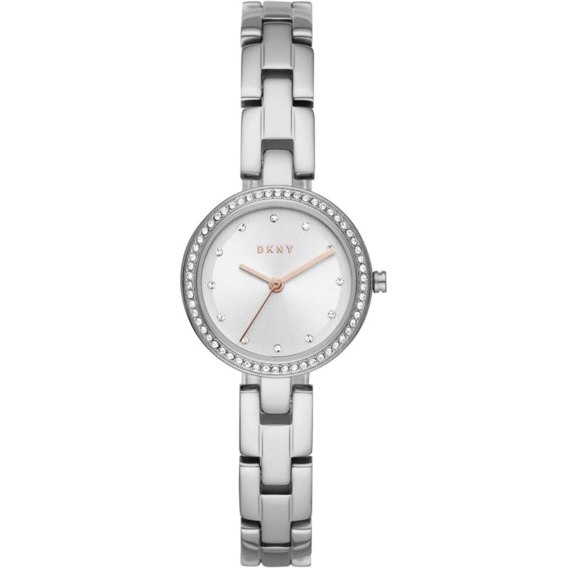 DKNY City Link Crystals - NY2824, Silver case with Stainless Steel Bracelet